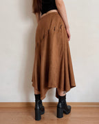 Vintage asymmetric camel skirt (S/M)