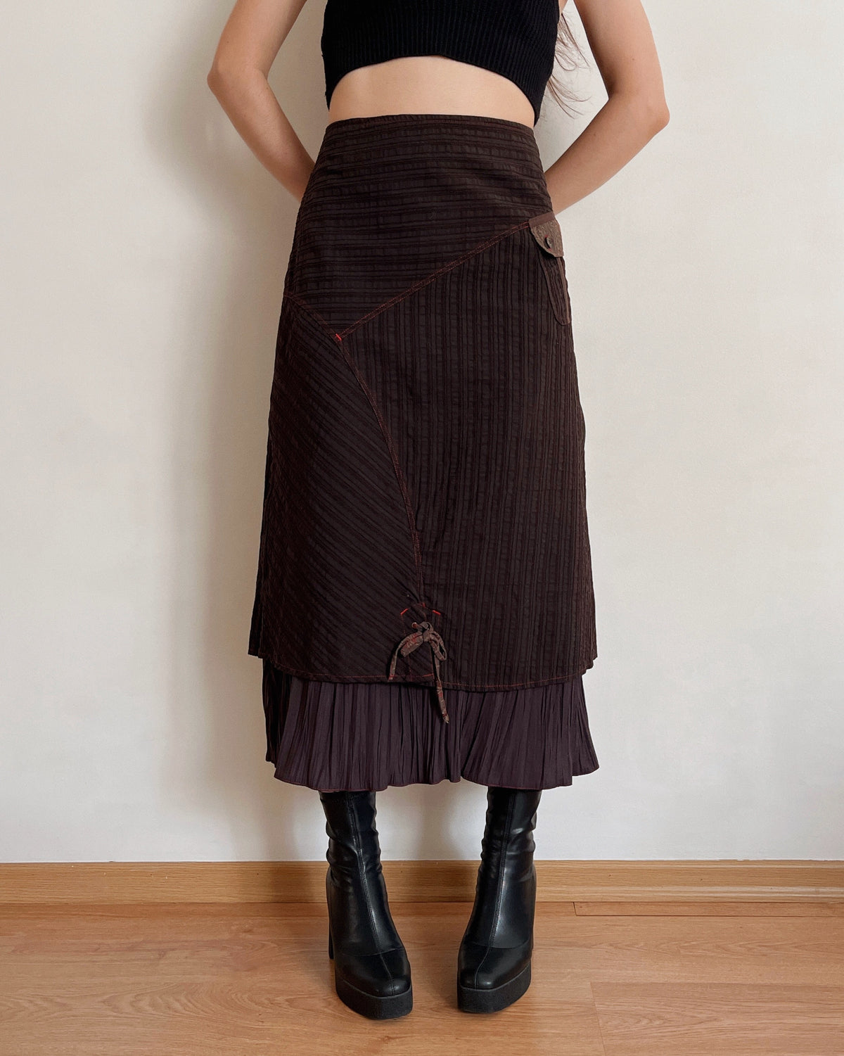 Vintage asymmetric maxi skirt (L)