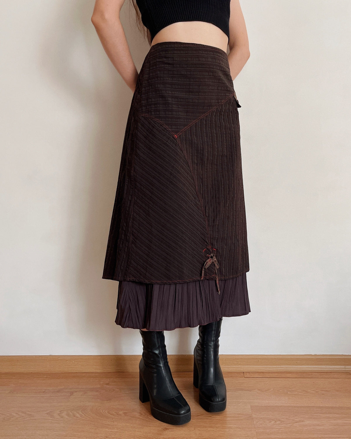 Vintage asymmetric maxi skirt (L)