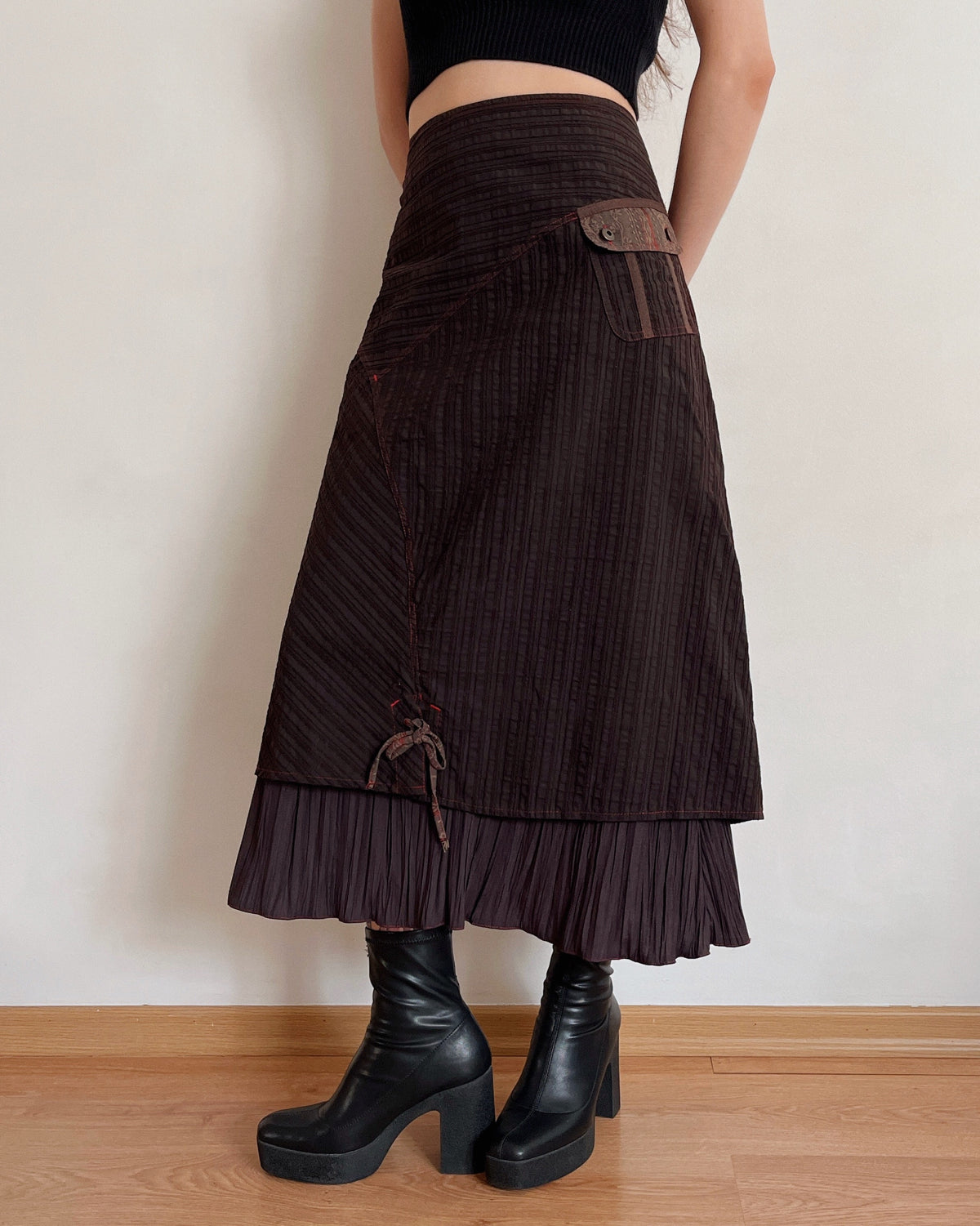 Vintage asymmetric maxi skirt (L)