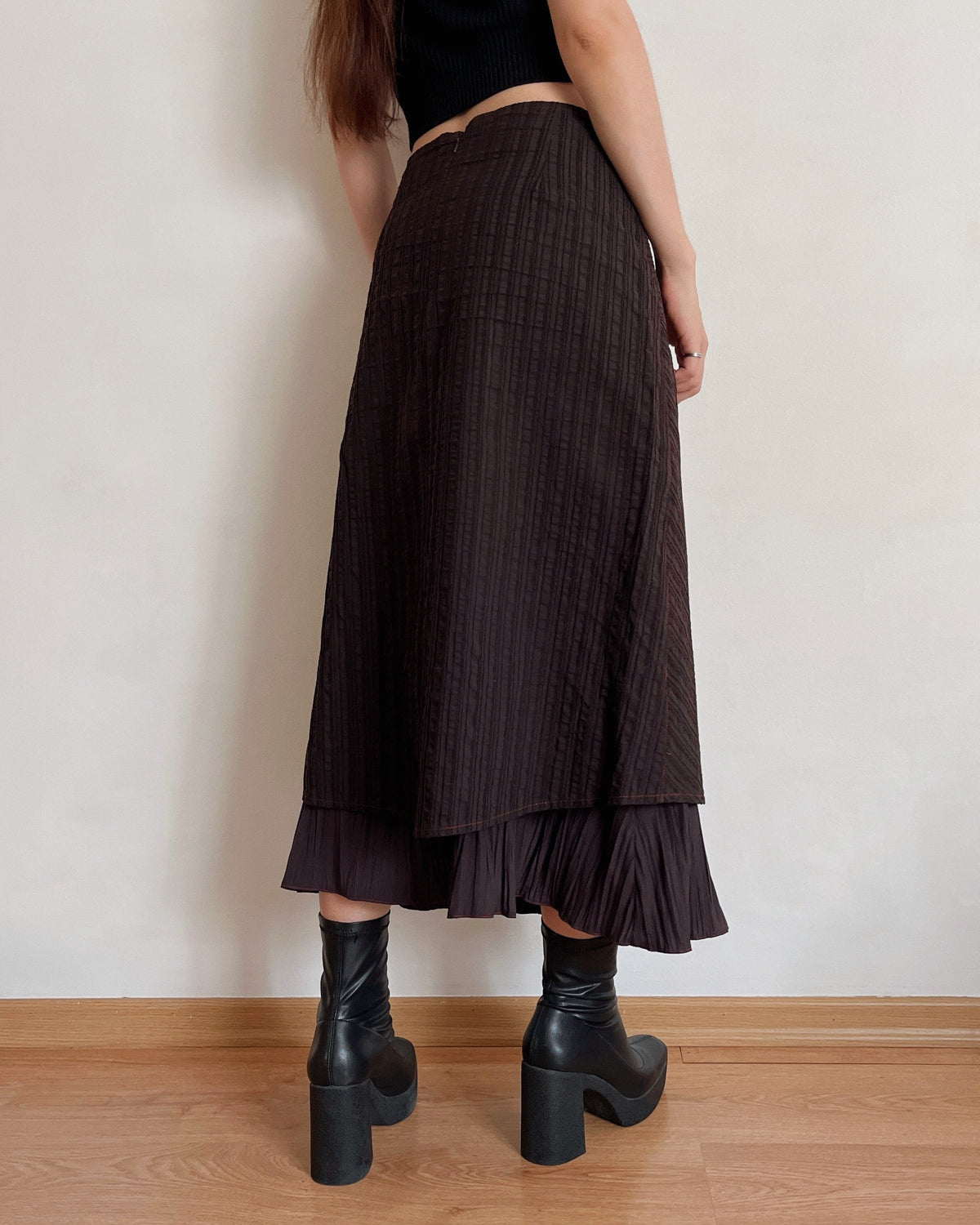 Vintage asymmetric maxi skirt (L)