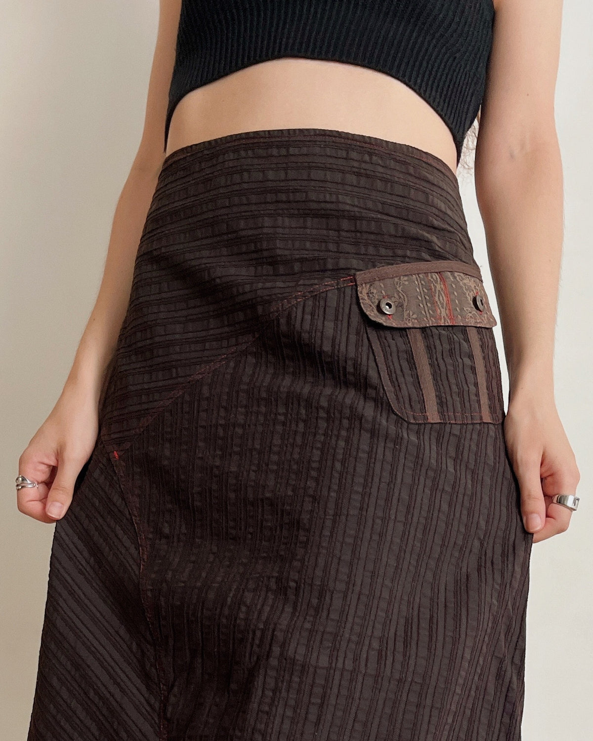 Vintage asymmetric maxi skirt (L)