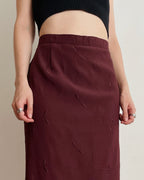 Vintage midi skirt with floral embroidery (5XL/6XL)