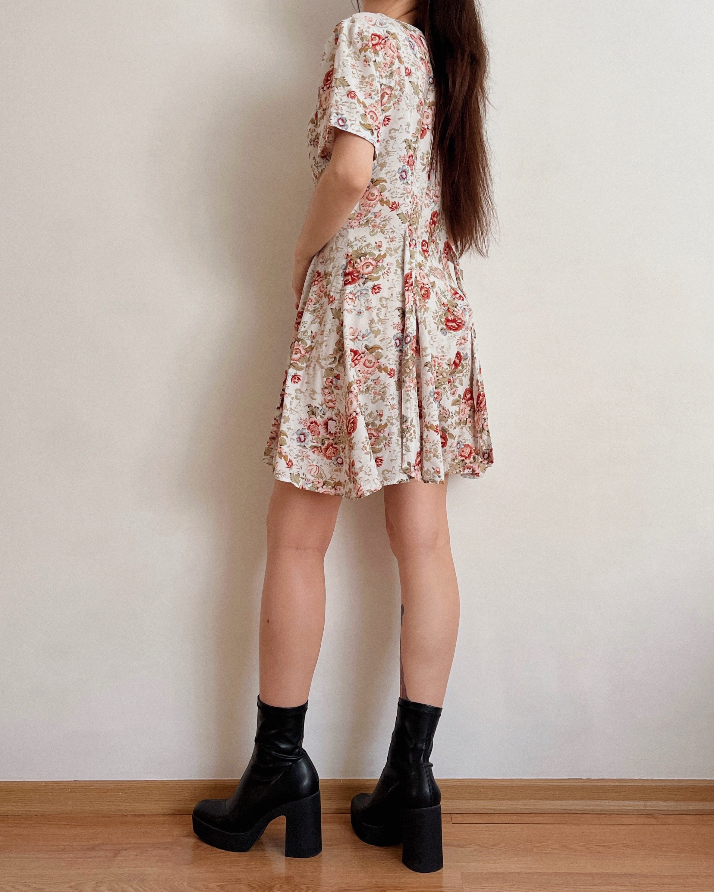 Vintage floral romper (S)