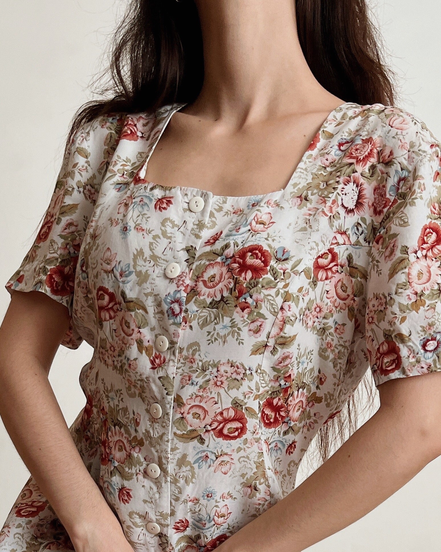 Vintage floral romper (S)