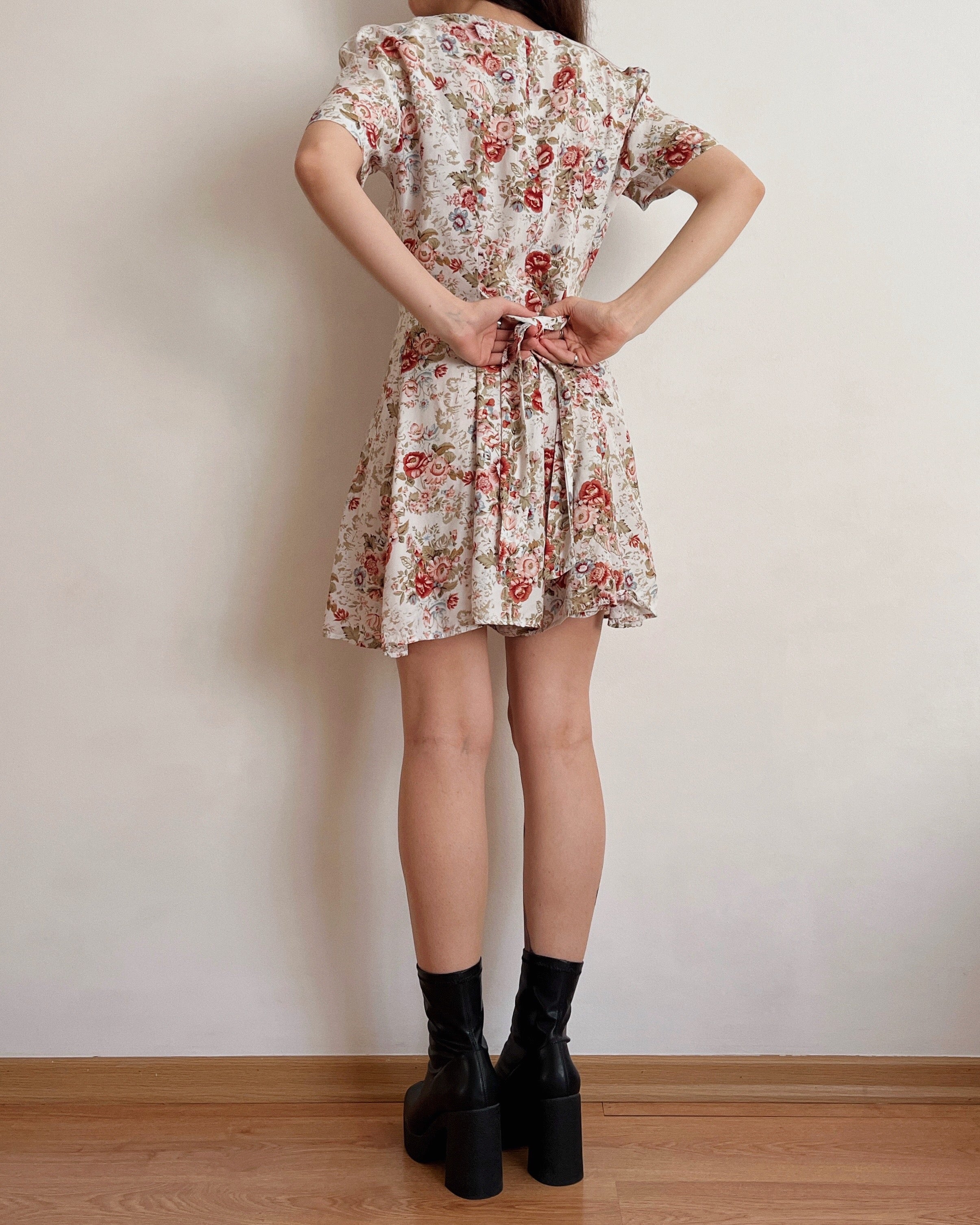 Vintage floral romper (S)