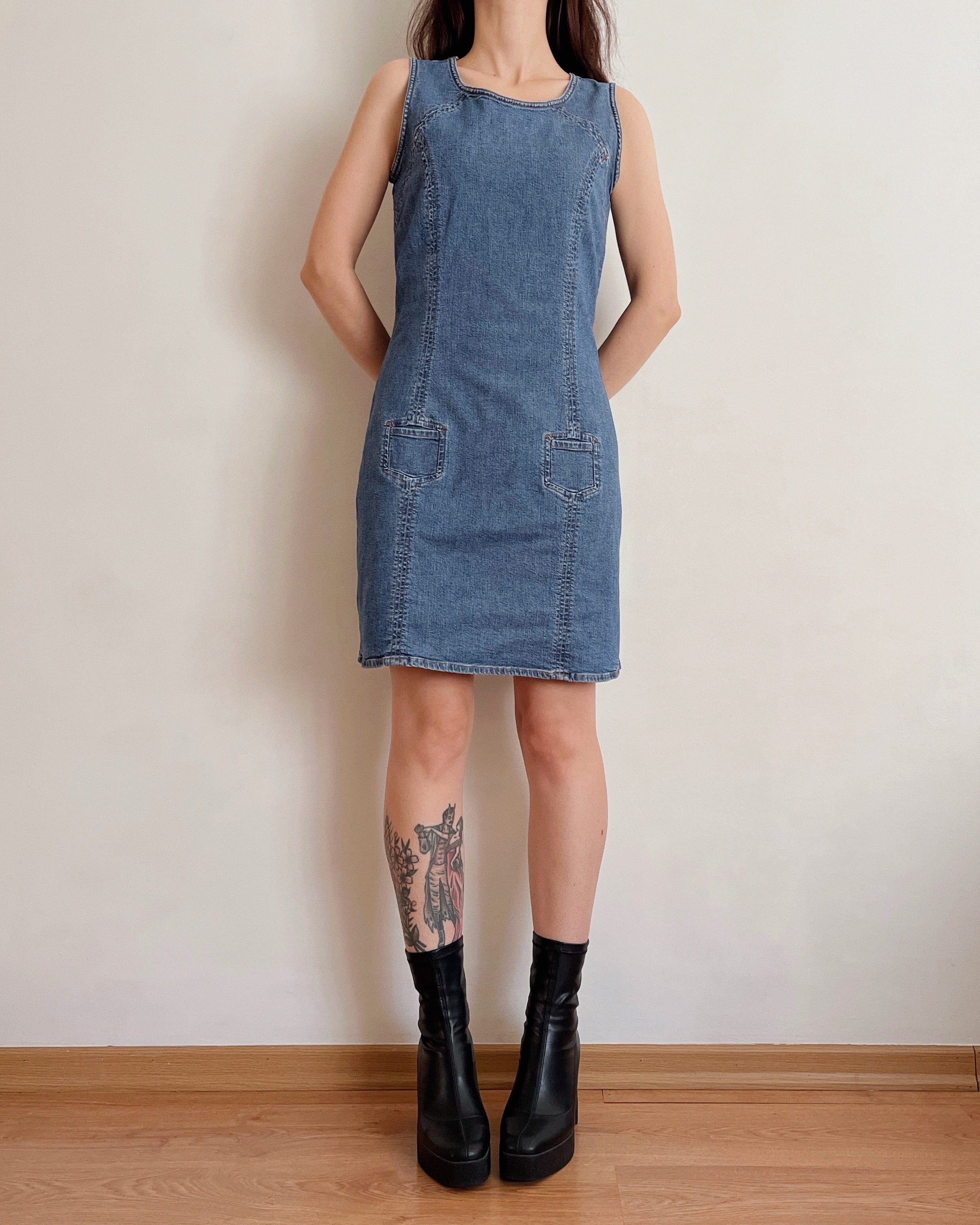 Vintage denim dress (S)