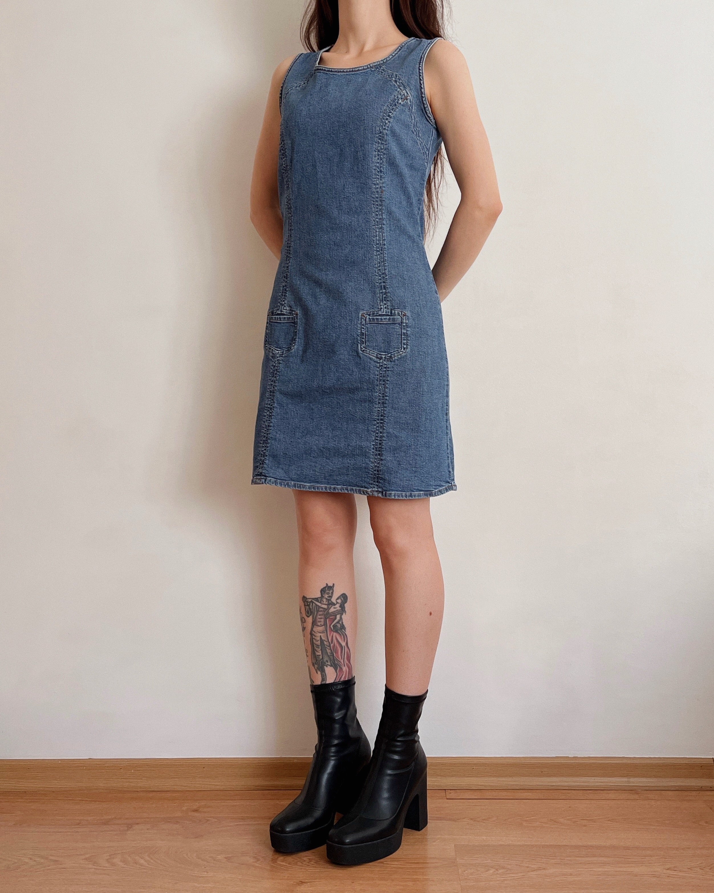 Vintage denim dress (S)