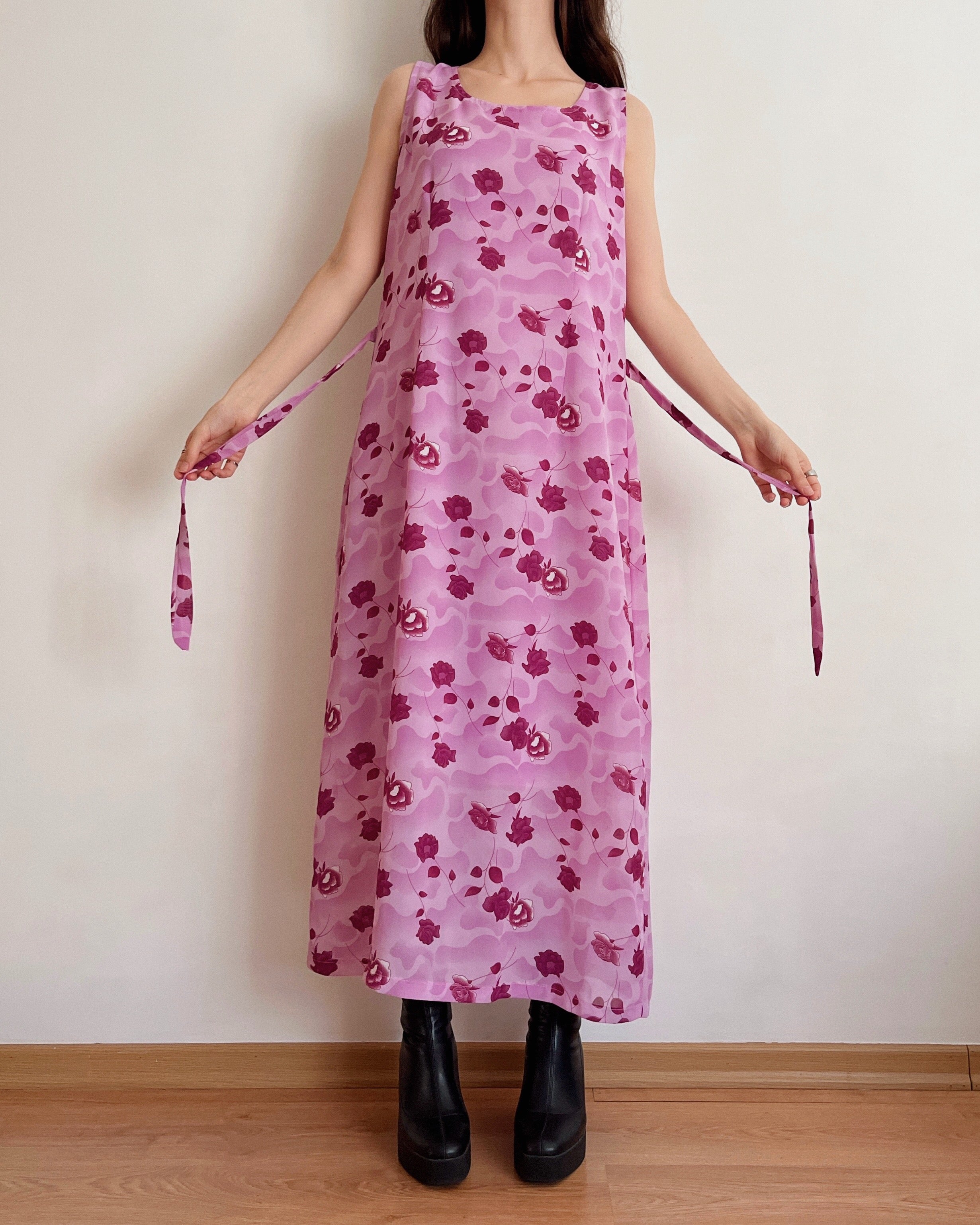 Vintage floral maxi dress (XL)