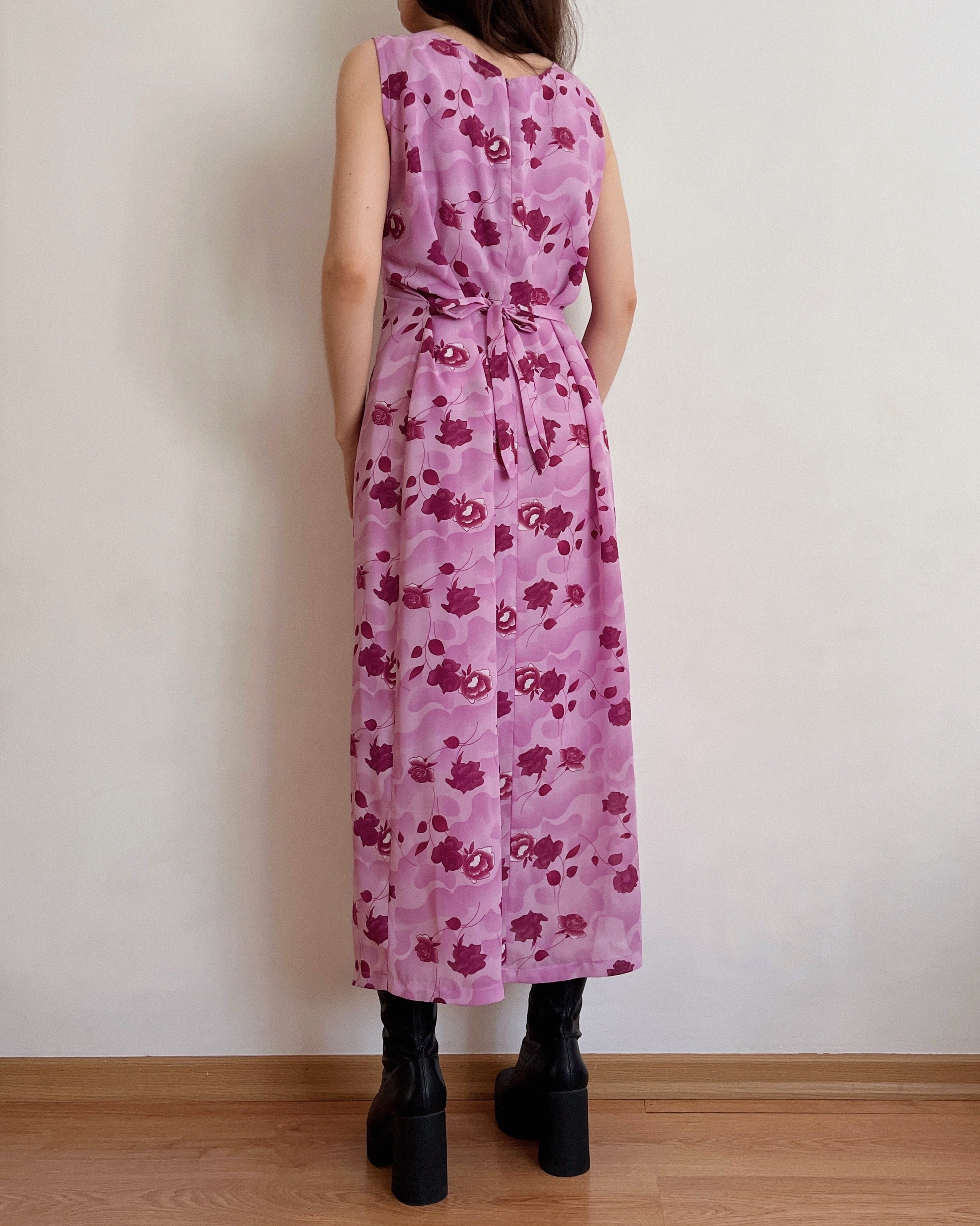 Vintage floral maxi dress (XL)