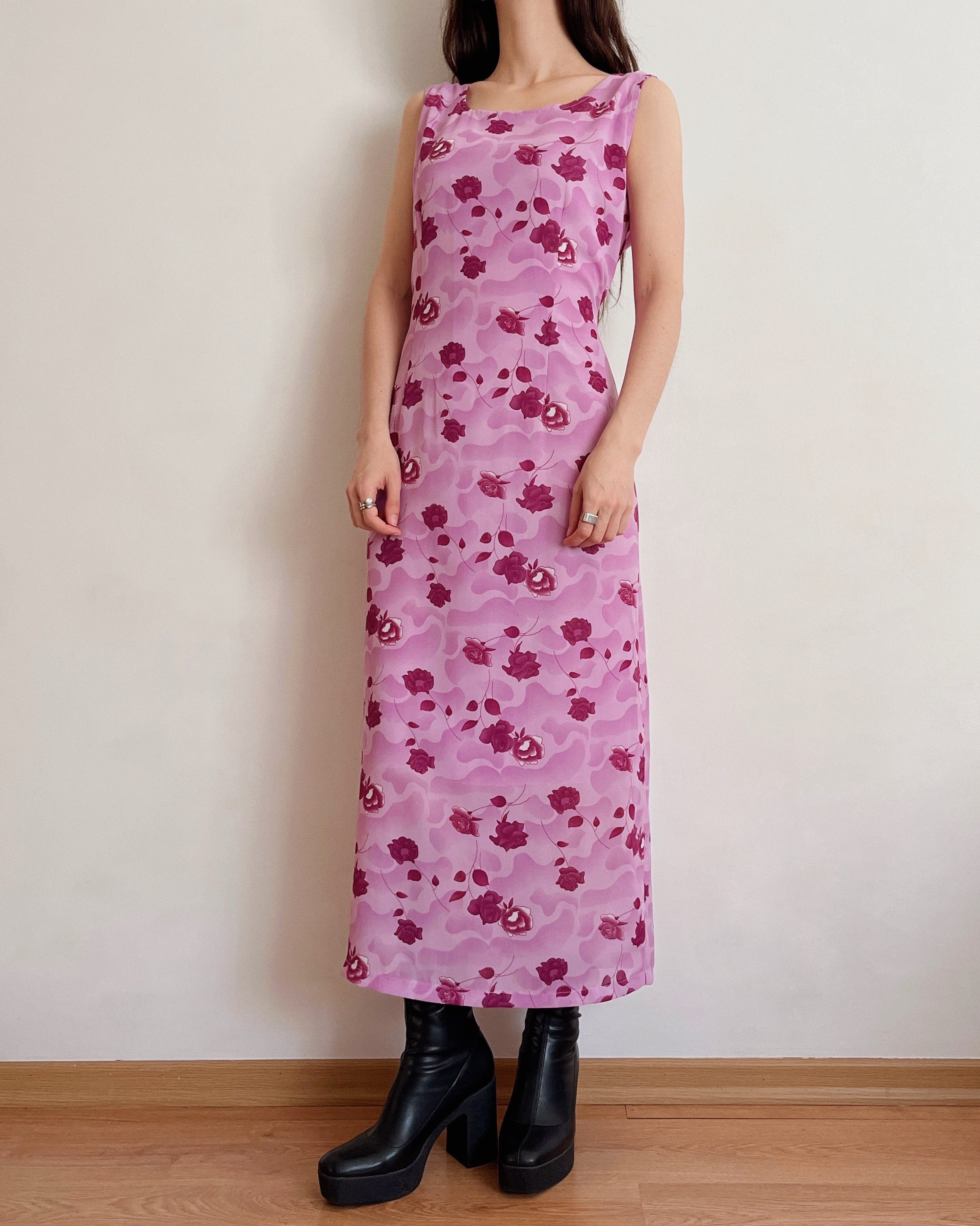 Vintage floral maxi dress (XL)