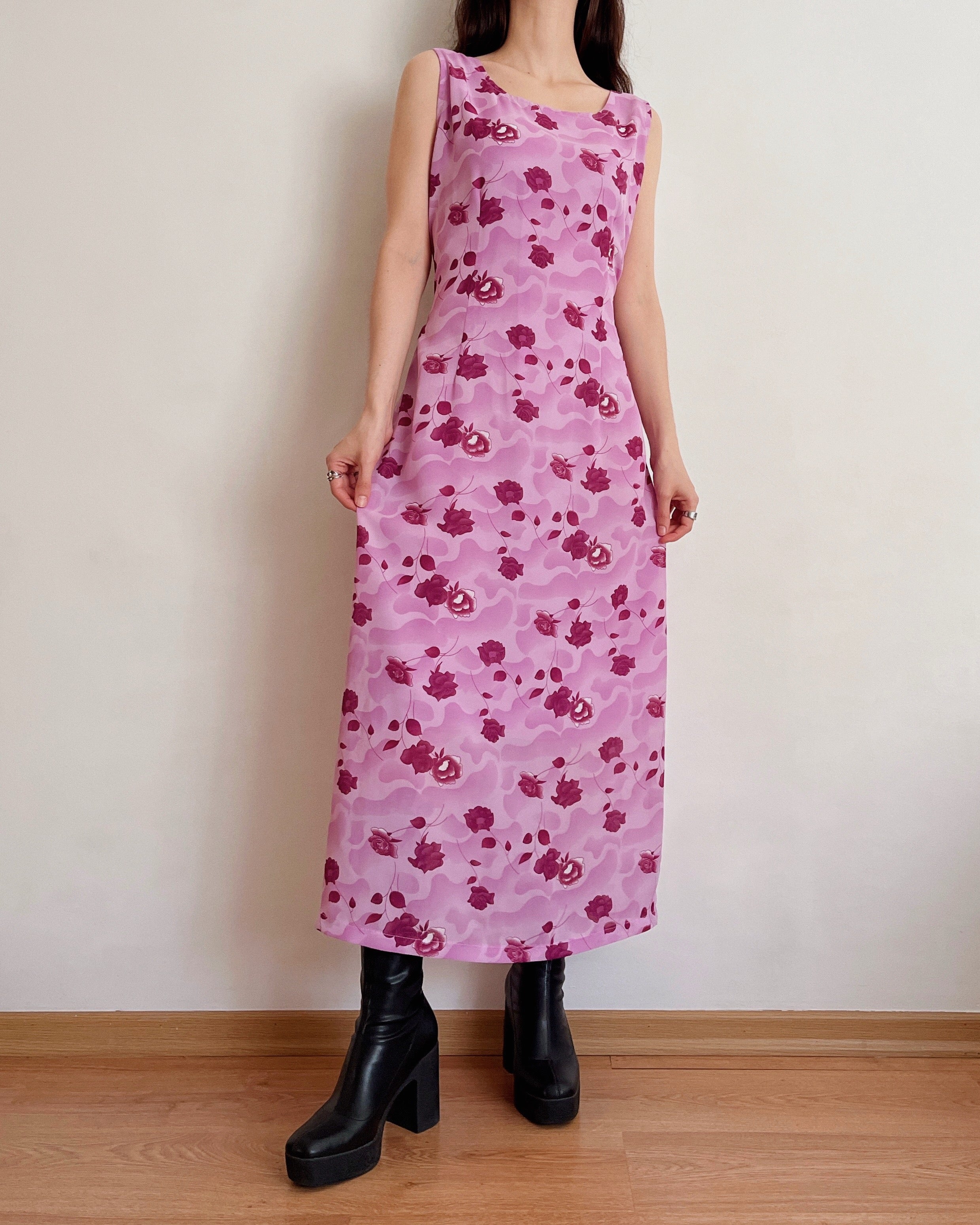 Vintage floral maxi dress (XL)