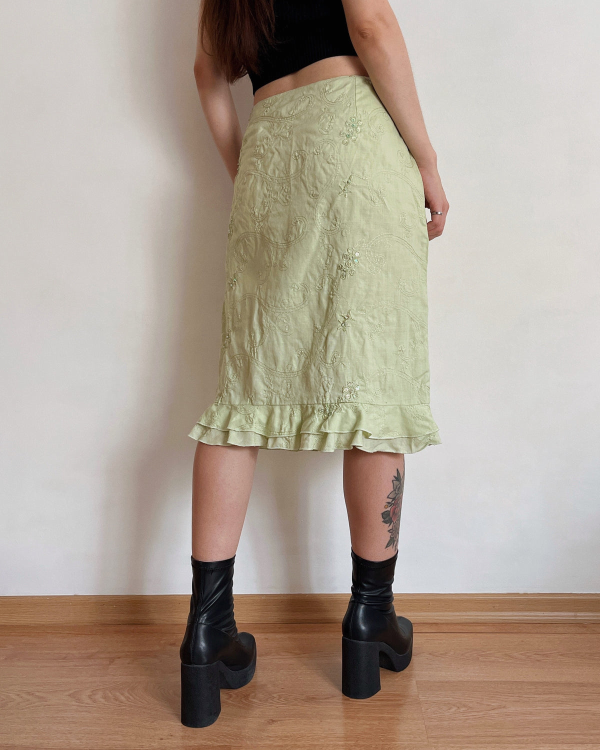 Vintage pastel midi skirt (L/XL)