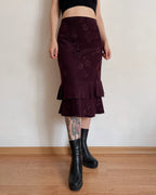 Vintage burgundy floral skirt (4XL)