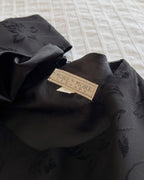Black midi dress with velvet details (L)