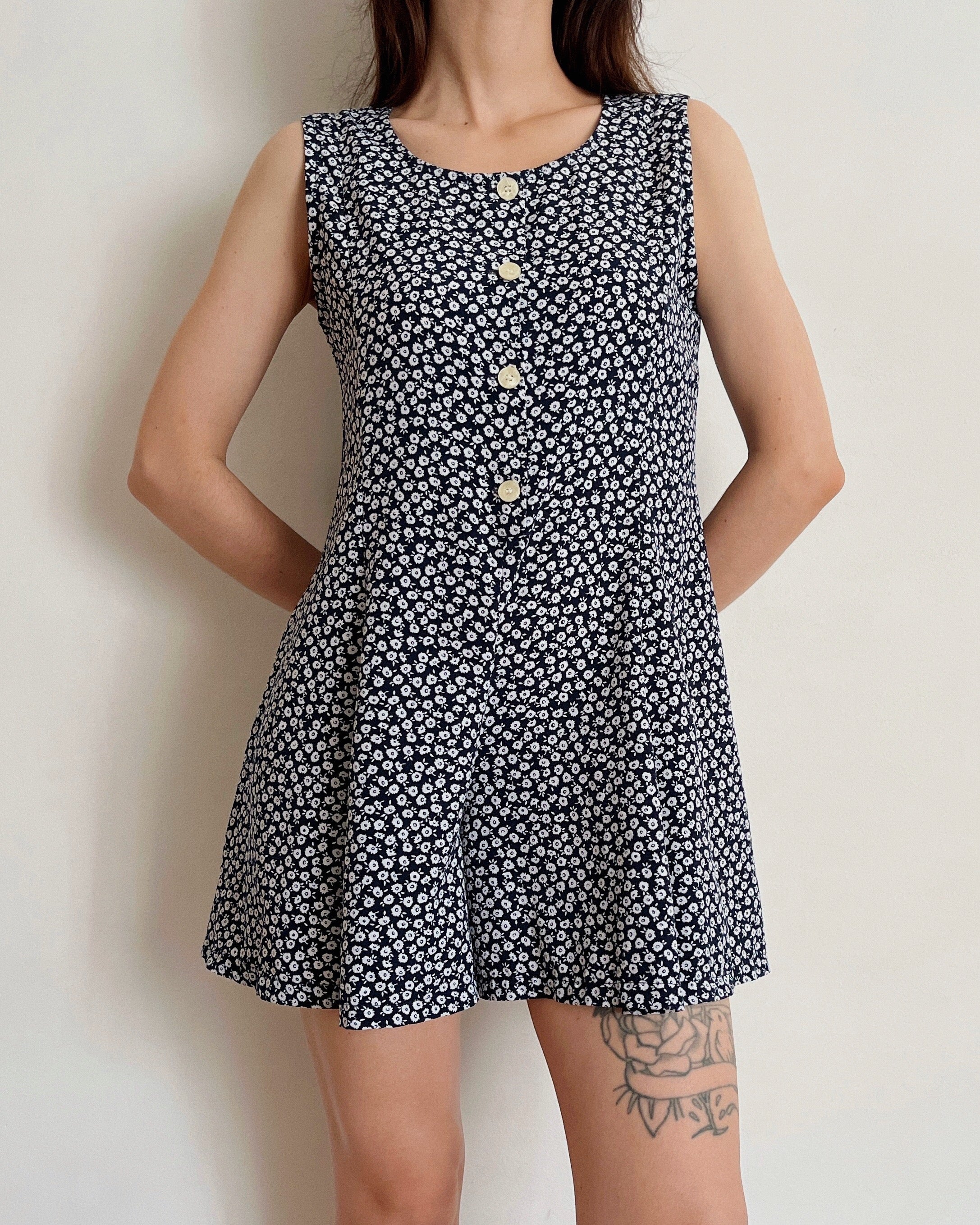 Vintage floral romper (2XS/XS)