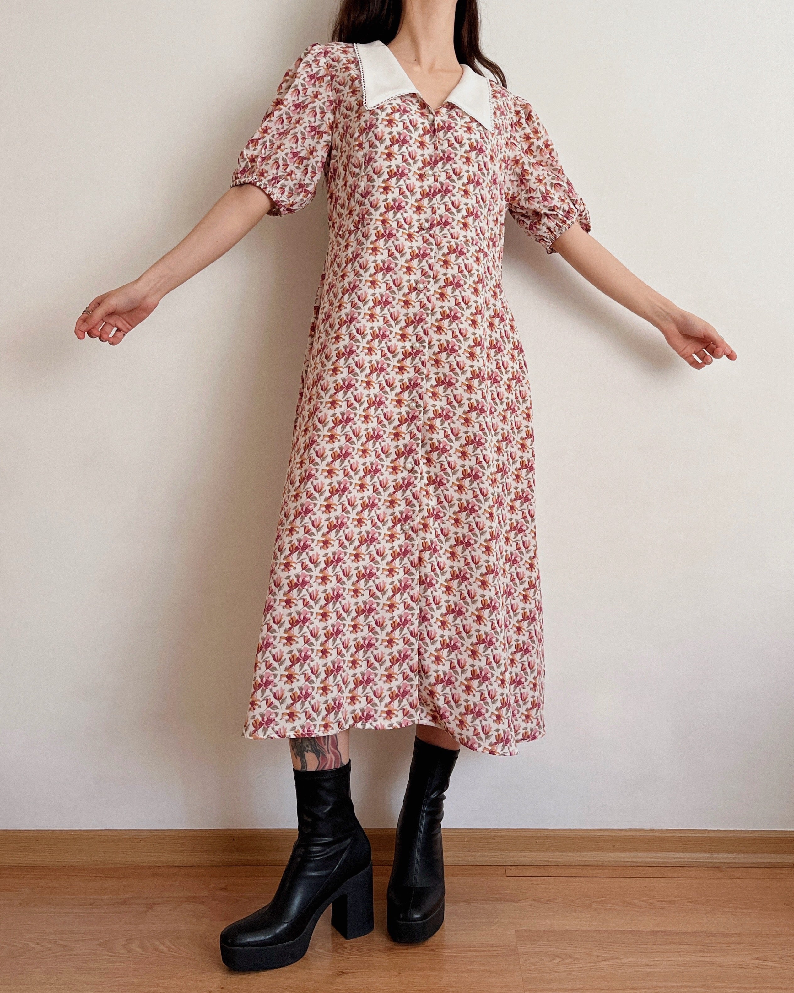 Maxi floral dress (M)