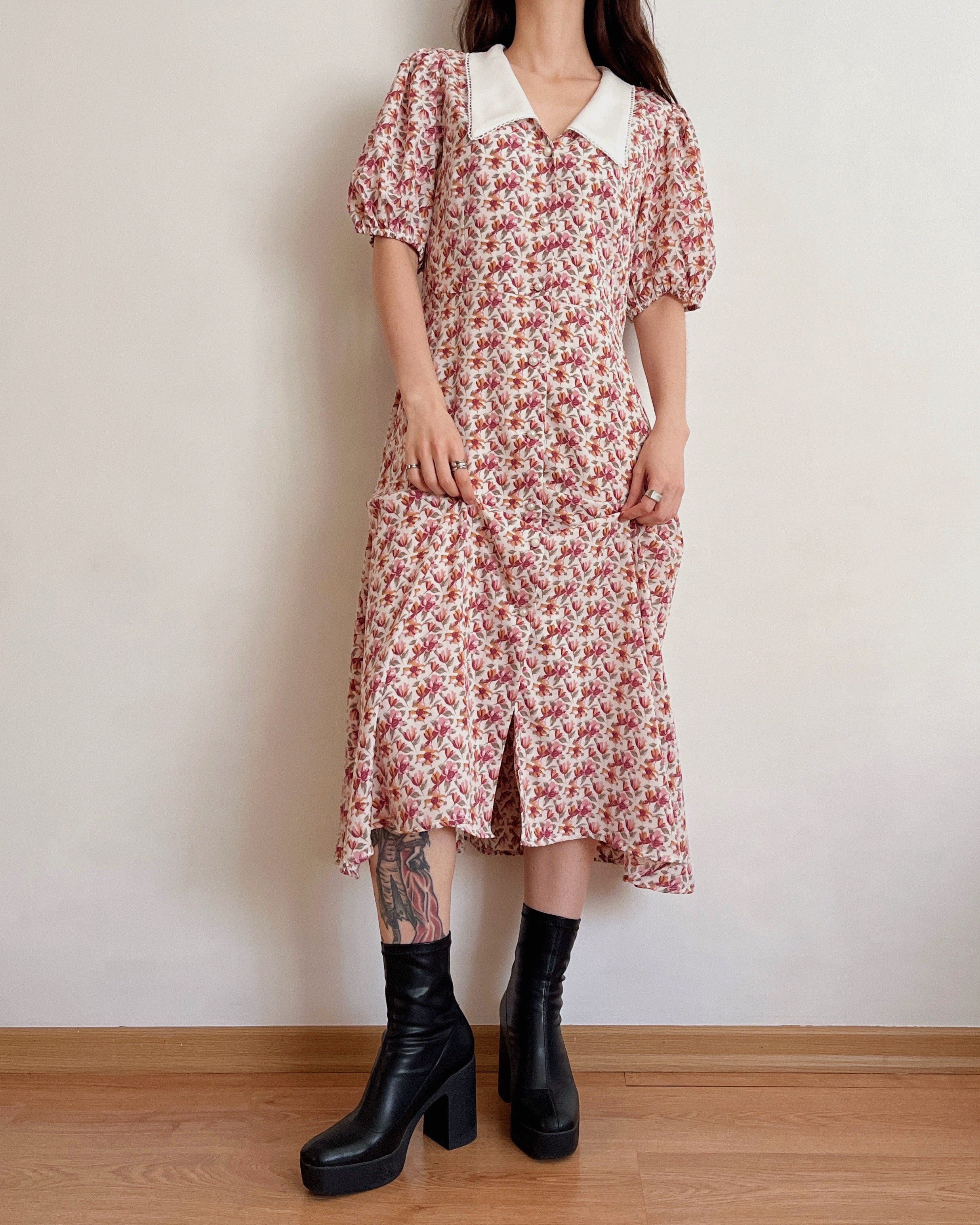 Maxi floral dress (M)