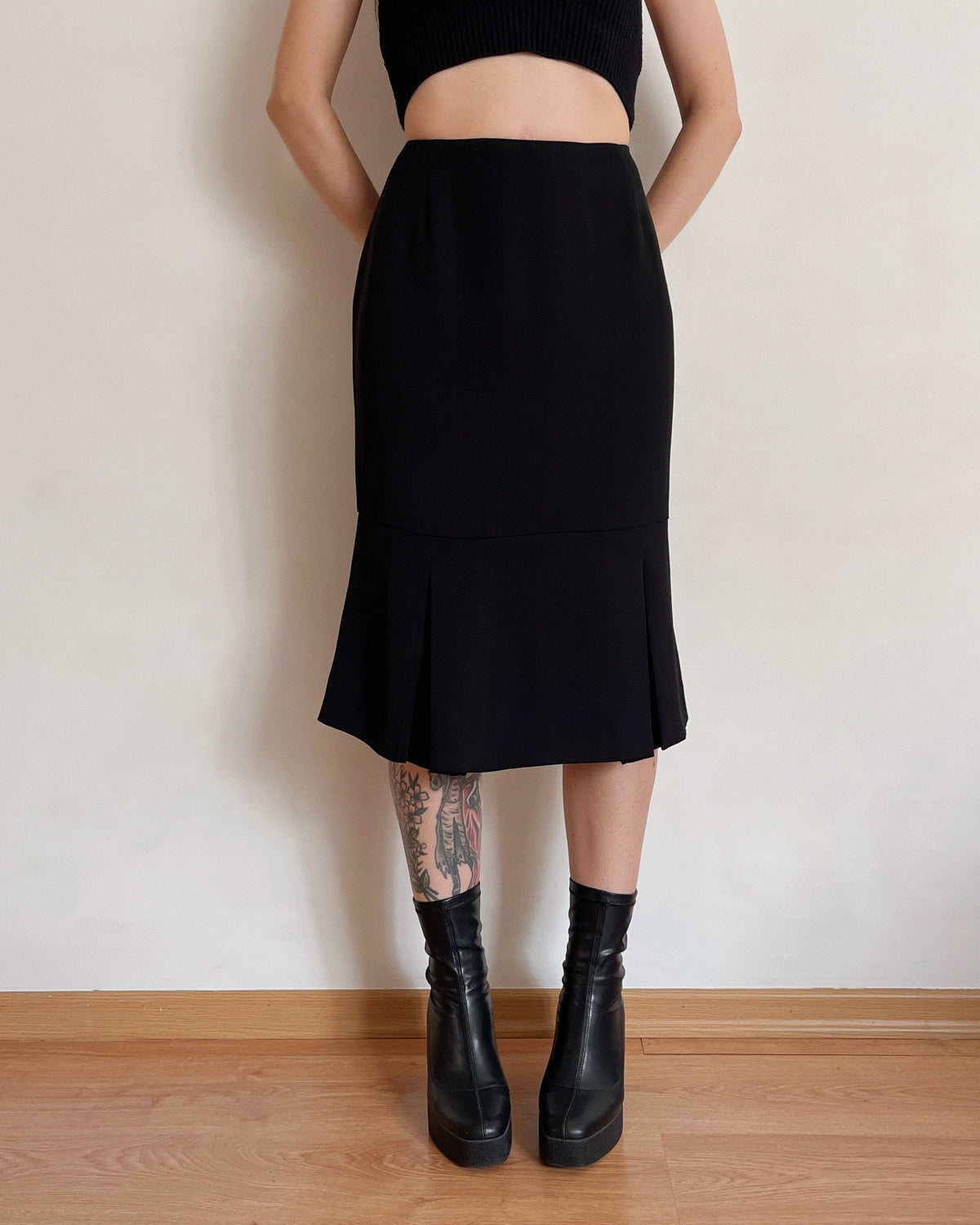 Pleated vintage midi skirt (XS/S)