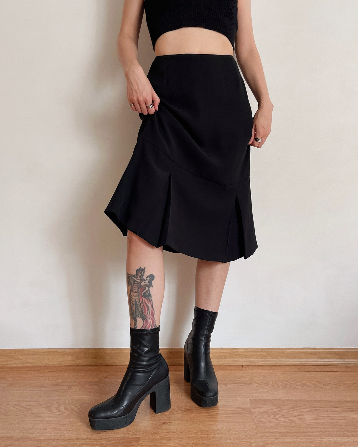 Pleated vintage midi skirt (XS/S)