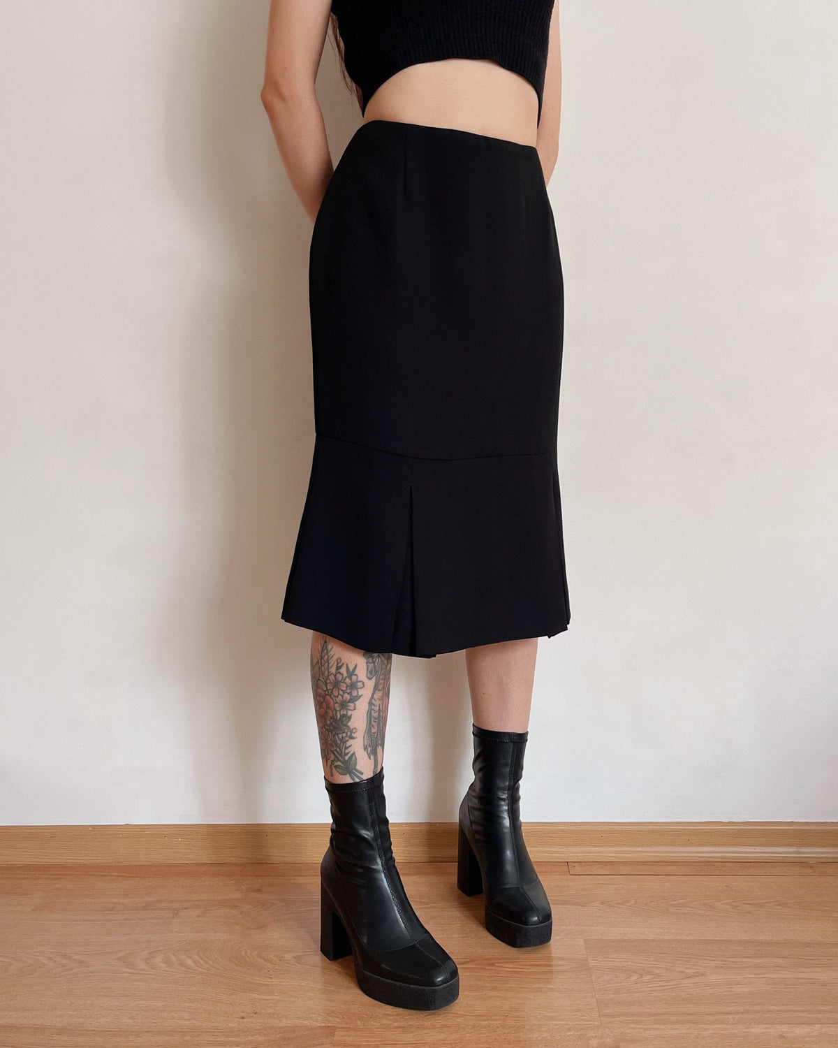Pleated vintage midi skirt (XS/S)