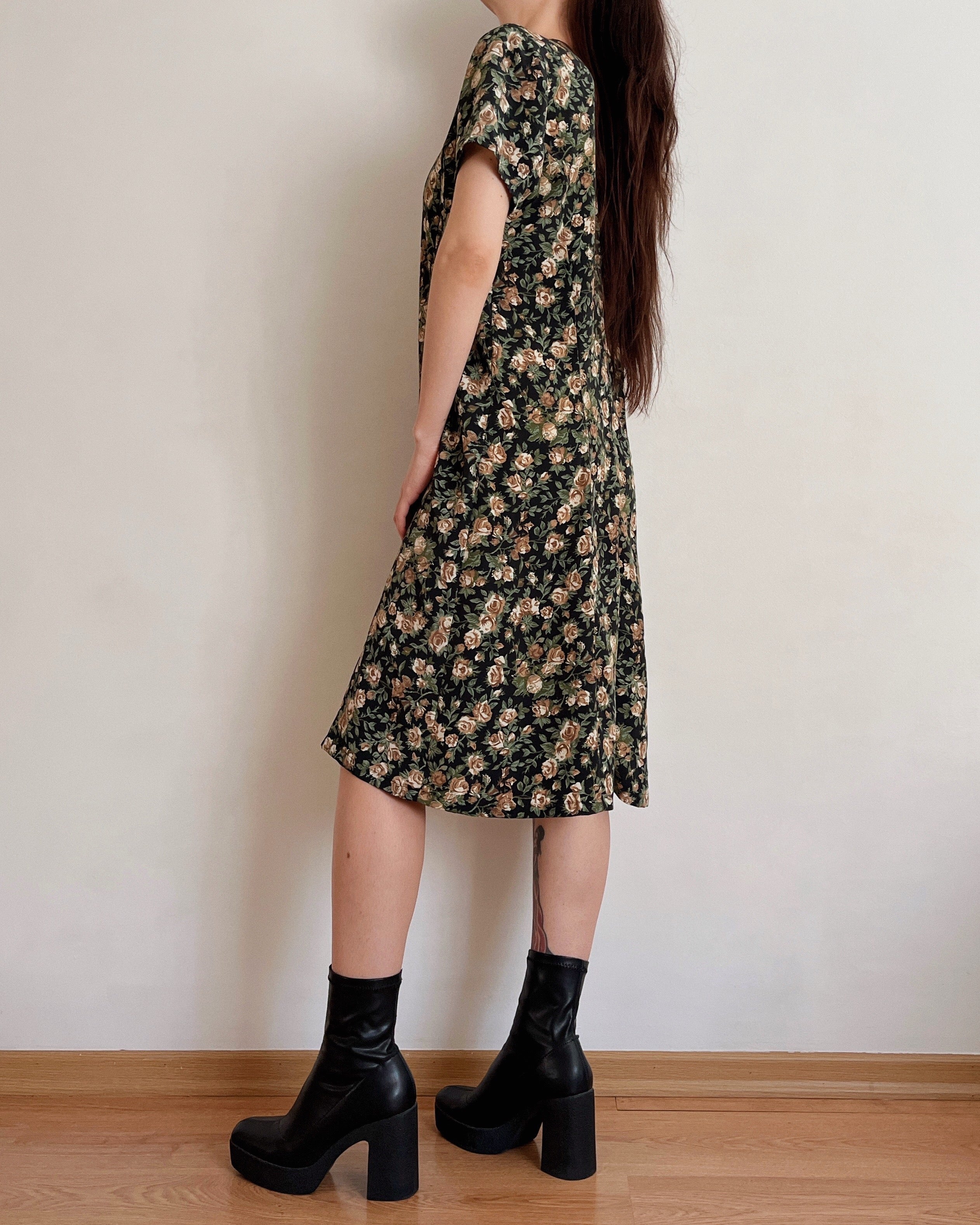 Vintage rose dress (M)