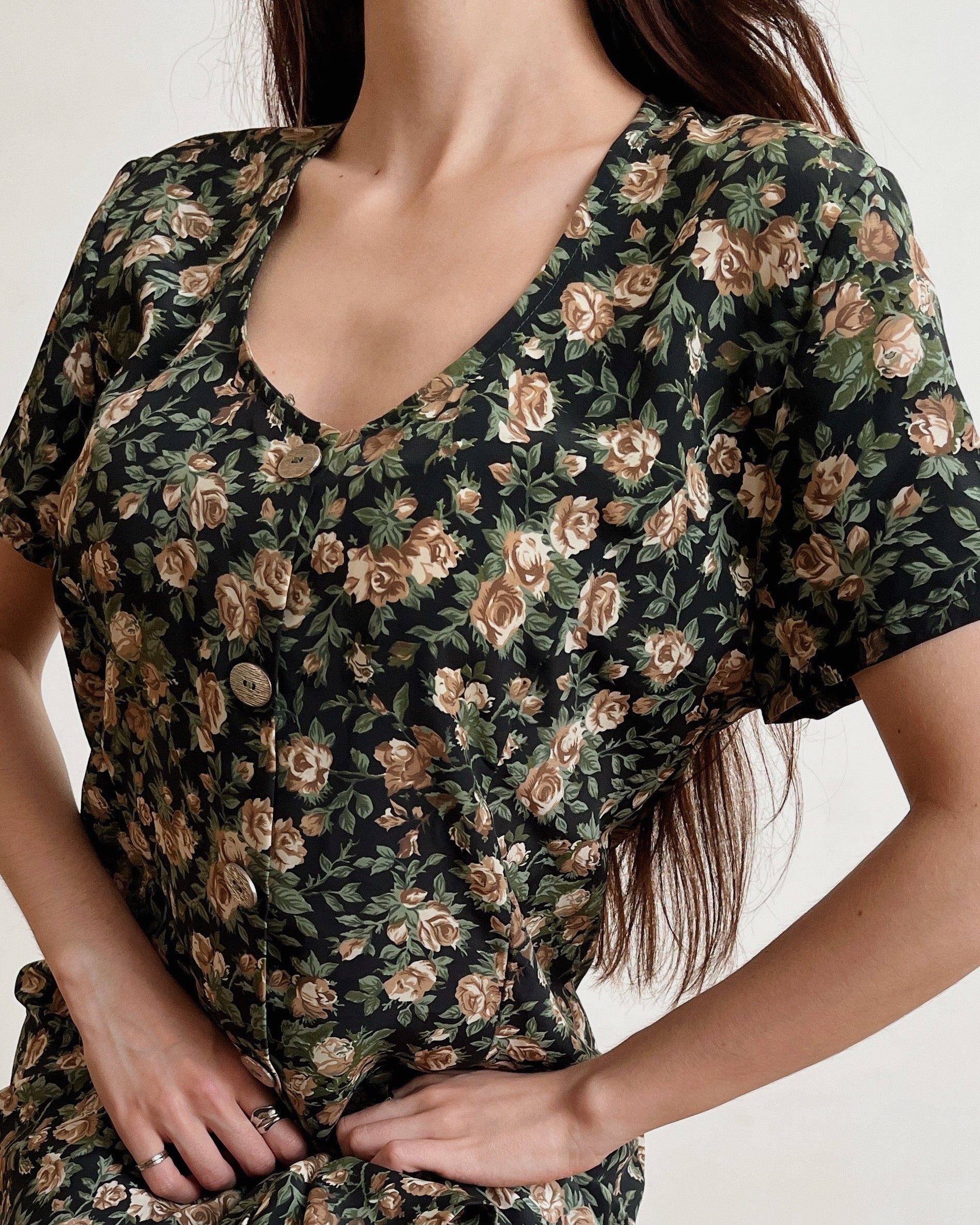Vintage rose dress (M)