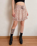 Y2K lace up mini skirt (S/M)