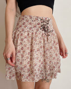 Y2K lace up mini skirt (S/M)