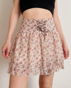 Y2K lace up mini skirt (S/M)
