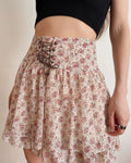 Y2K lace up mini skirt (S/M)
