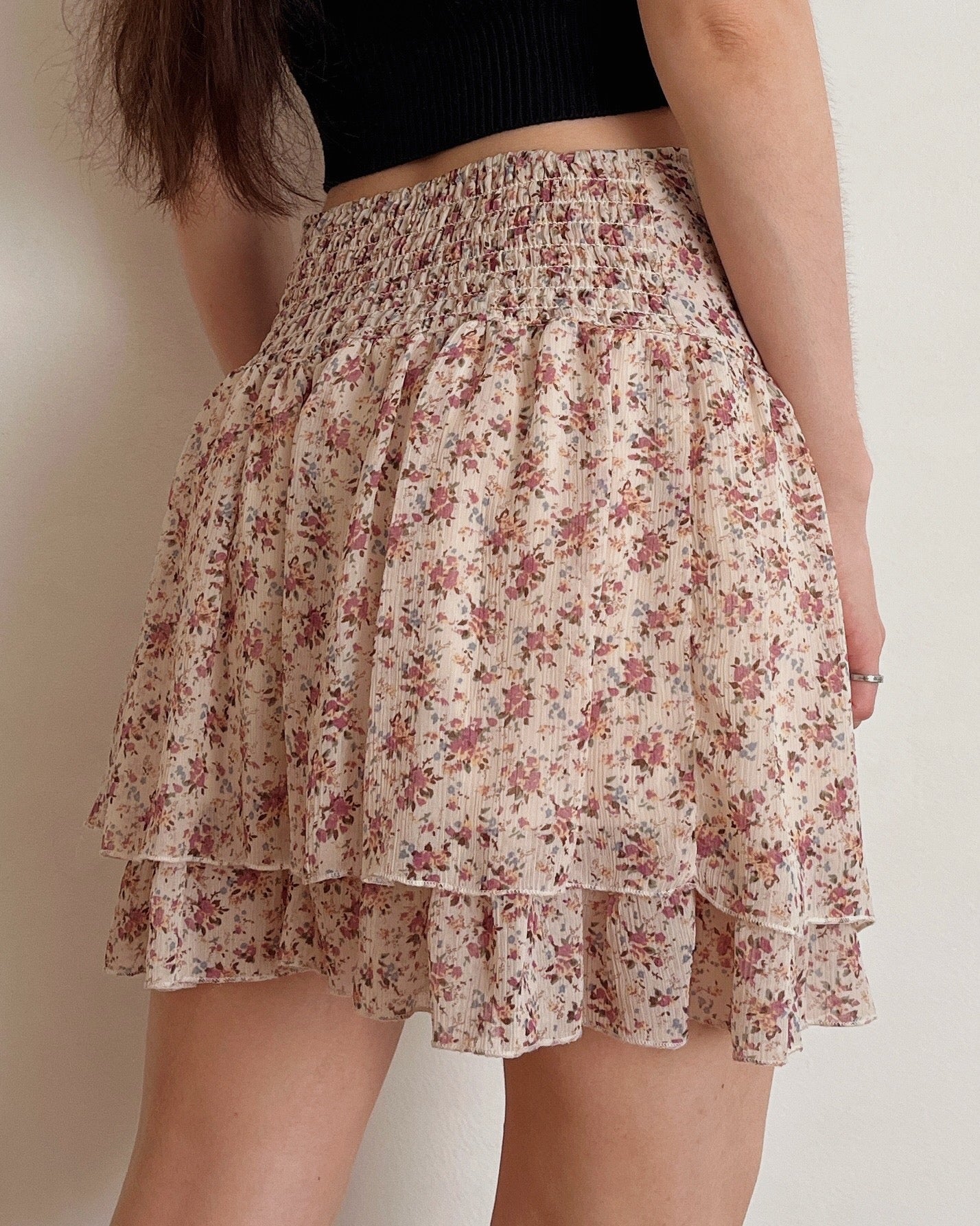 Y2K lace up mini skirt (S/M)