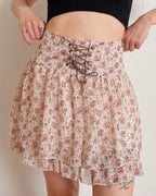 Y2K lace up mini skirt (S/M)