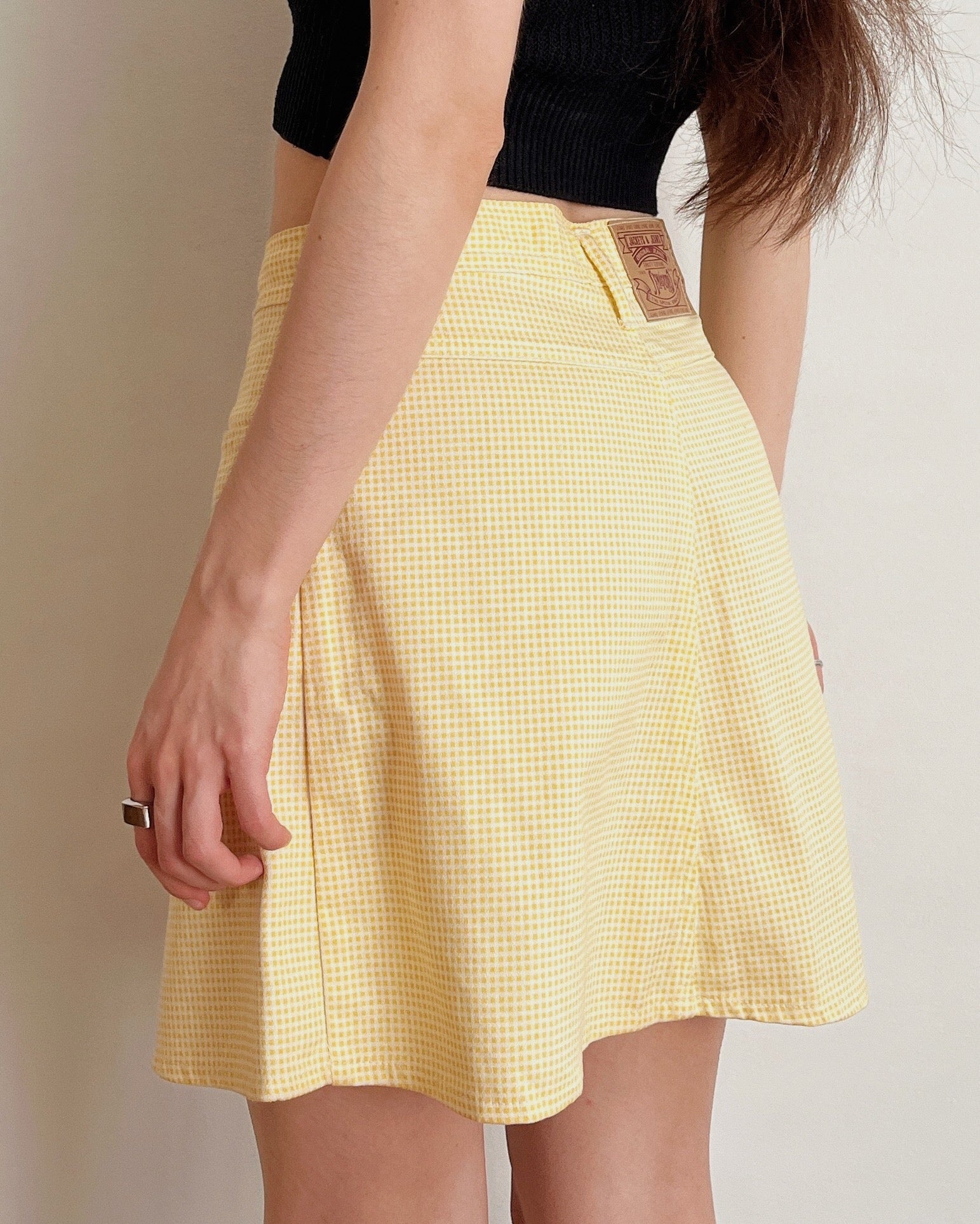 100% cotton gingham skirt (S)