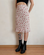 Vintage floral midi skirt (XL)