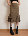 Dark green ruffle skirt (L)