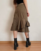 Dark green ruffle skirt (L)