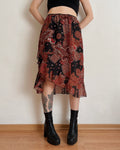 Asymmetric paisley print midi skirt (XS/S)