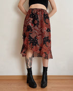 Asymmetric paisley print midi skirt (XS/S)