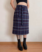 Vintage plaid maxi skirt (S-XL)