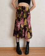 Vintage dark floral skirt (XL)