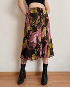 Vintage dark floral skirt (XL)