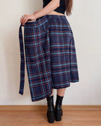Vintage plaid maxi skirt (S-XL)
